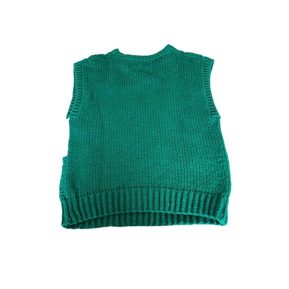 Vintage Kathryn Blair Womens Acrylic Christmas Sweater Vest Handmade Green 2X - Picture 2 of 6